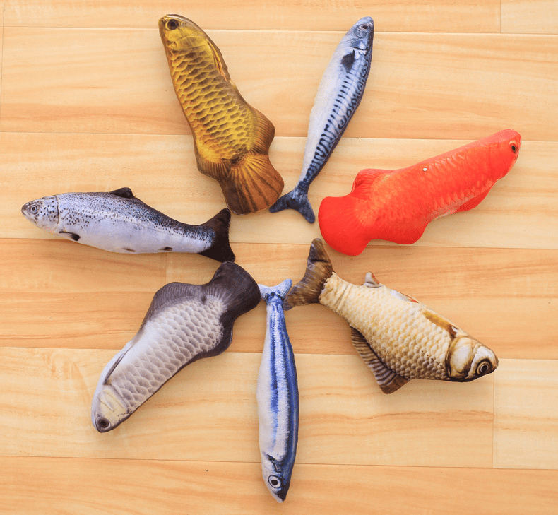 Cat toy; imitation fish toy; pet; plush cat; mint fish; cat; carp toy
