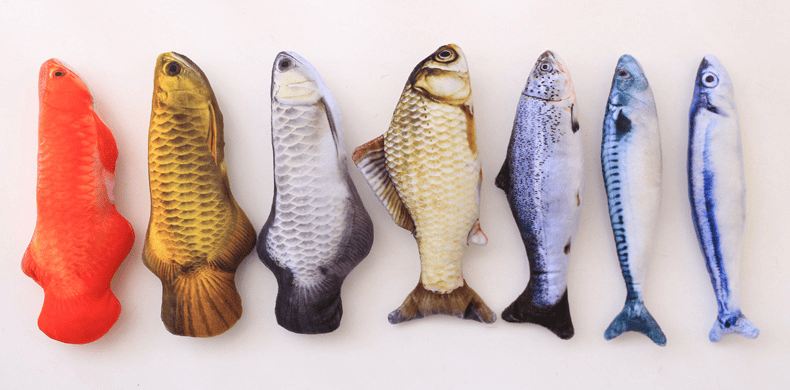 Cat toy; imitation fish toy; pet; plush cat; mint fish; cat; carp toy