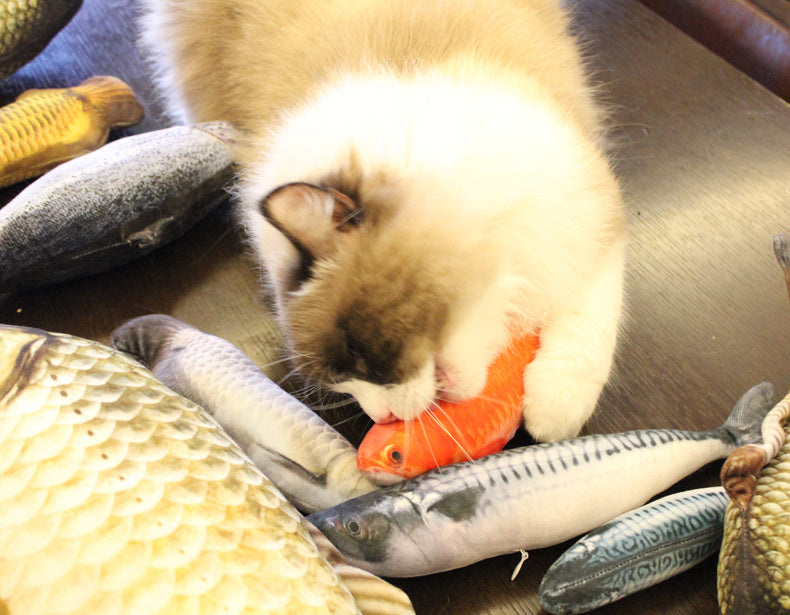 Cat toy; imitation fish toy; pet; plush cat; mint fish; cat; carp toy