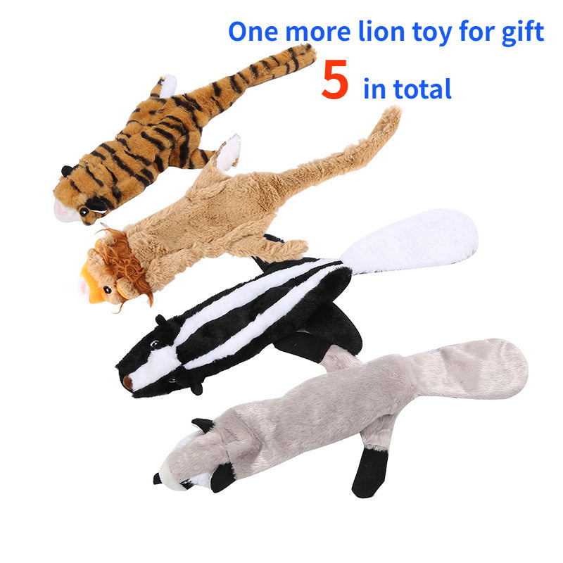 Dog Squeaky Toys; No Stuffing Plush Chew Toy for Small Medium Dogs Puppy Aggressive Chewers Large Breed; 5 Pack Cute Animal; Tough Durable Teething Interactive Gift