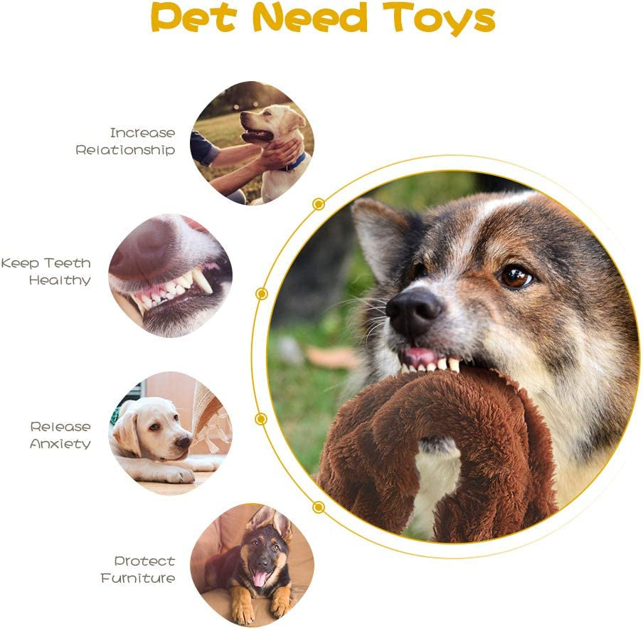 Dog Squeaky Toys; No Stuffing Plush Chew Toy for Small Medium Dogs Puppy Aggressive Chewers Large Breed; 5 Pack Cute Animal; Tough Durable Teething Interactive Gift