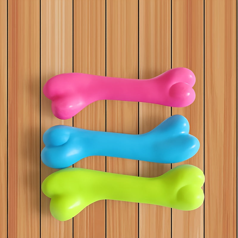 1pc Pet Toy; Soft Bone Shape Toy; Dog Teething Training Bite Resistant Chew Toys