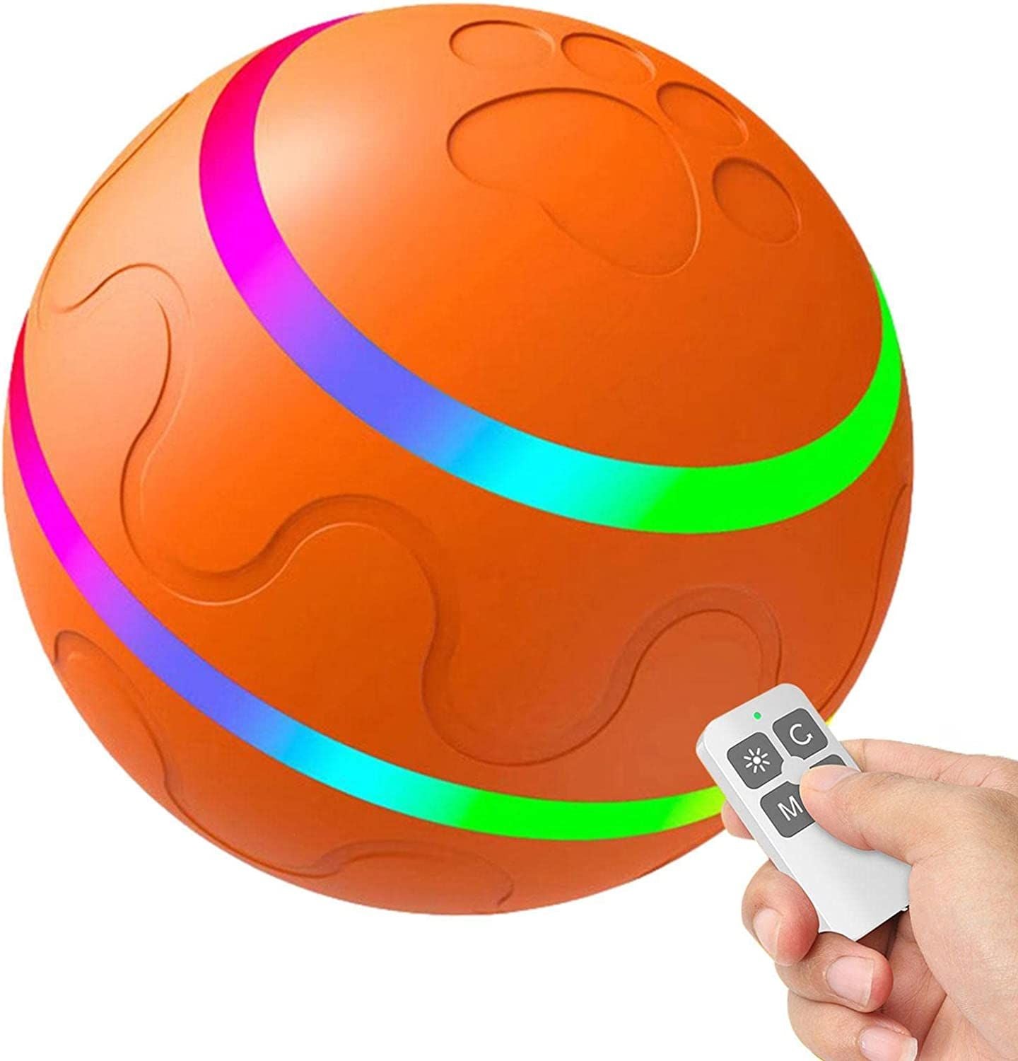 Rolling Ball for Dogs; Pet Dog Mental Stimulation Toys | Made of Natural Rubber; Active Rolling Ball for Dog Puppies and Cats; Happy; Intelligent Interactive Dog Toy