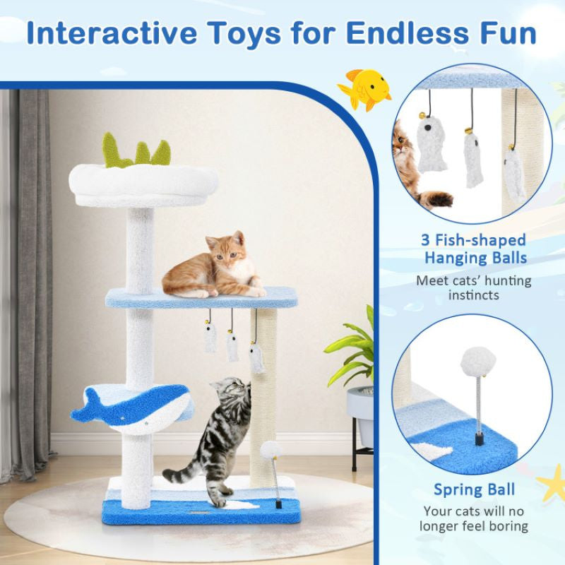 Indoor Cat Tower with Sisal Covered Scratching Posts