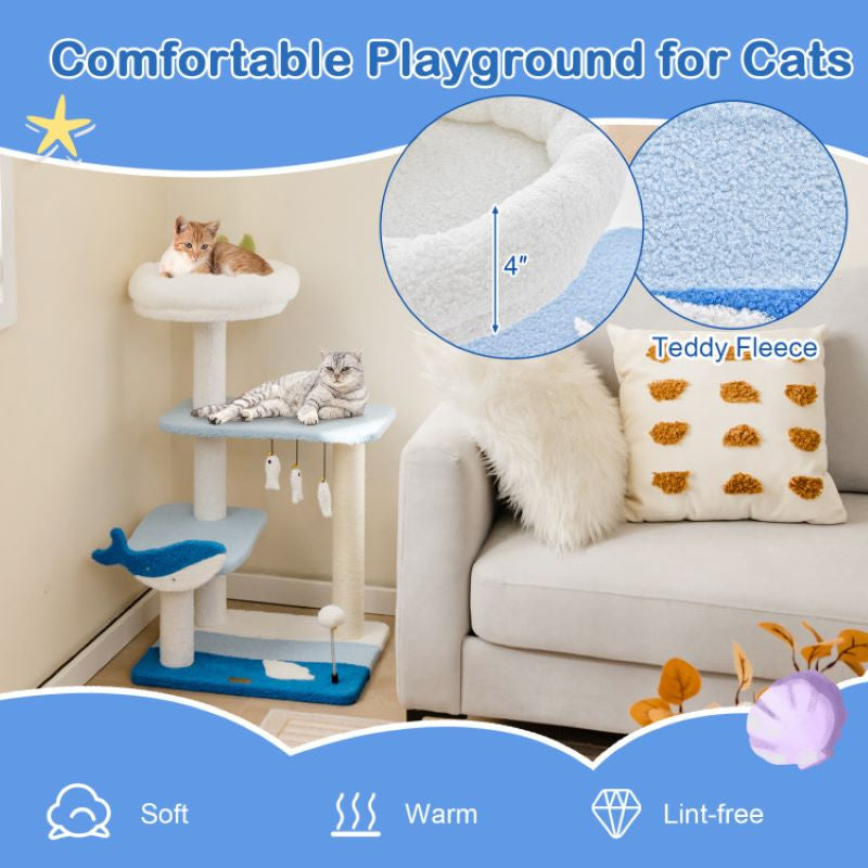 Indoor Cat Tower with Sisal Covered Scratching Posts