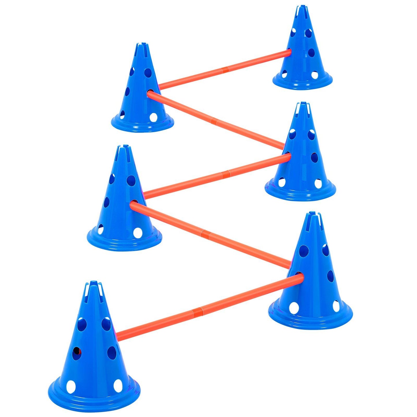 VEVOR Dog Agility Hurdle Cone Set 6 PCS Kit-12 xCones 6 xAgility Rods with Bag