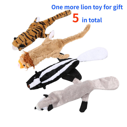 Dog Squeaky Toys;  No Stuffing Plush Chew Toy for Small Medium Dogs Puppy Aggressive Chewers Large Breed;  5 Pack Cute Animal;  Tough Durable Teething Interactive Gift